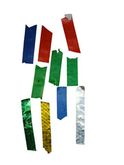 Fototapeta premium Colorful paper strips scattered on floor isolated on transparent background