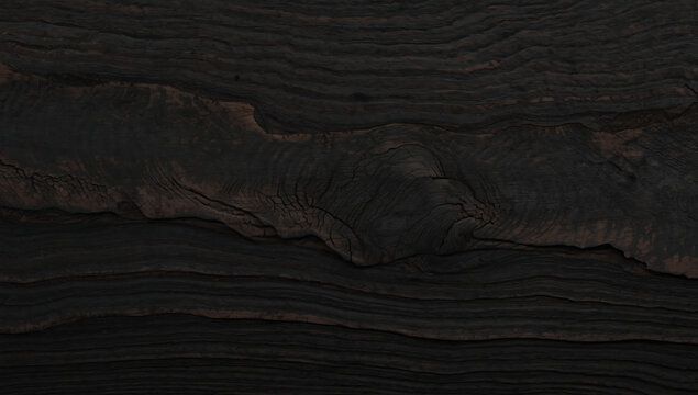 Dark wooden surface texture with horizontal wavy grain pattern
