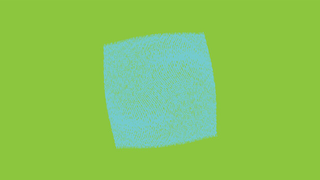 Minimalist abstract square vector, turquoise geometric shape on lime green background, simple modern graphic element for creative design