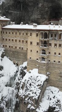 Historical Place Sumela Monastery's Snowy
