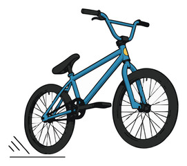Fototapeta premium BMX bike floating in dynamic low angle. Generative AI