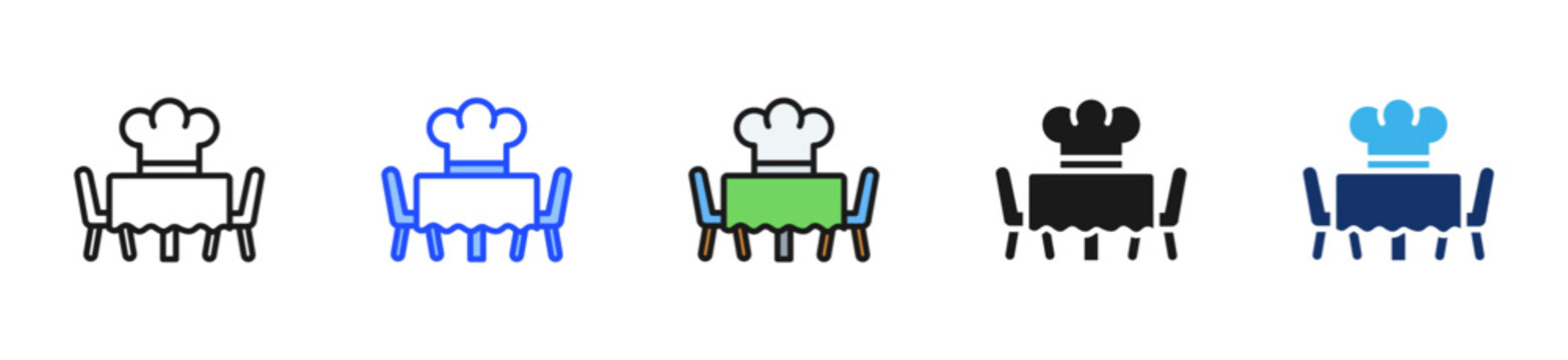 Chefs Table Icon Collection With Multiple Styles