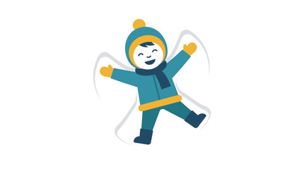Naklejka premium Cheerful child in winter clothing jumping with skipping rope outdoors in snow fun and playful wintertime activity for kids seasonal outdoor games
