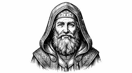 Fototapeta premium Illustration of a bearded man.