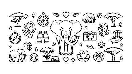 Elephant Wildlife Safari Icons © Arga Pratama