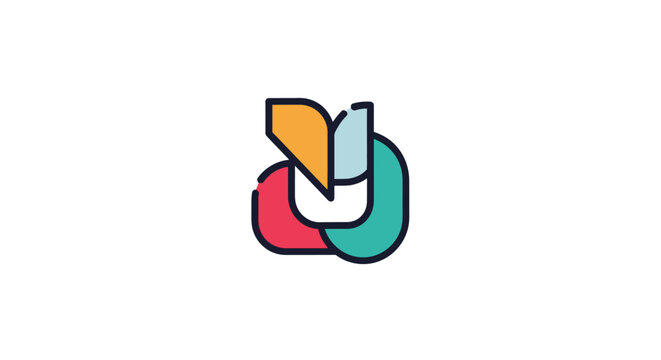 Colorful Interconnected Logo Design Elements.