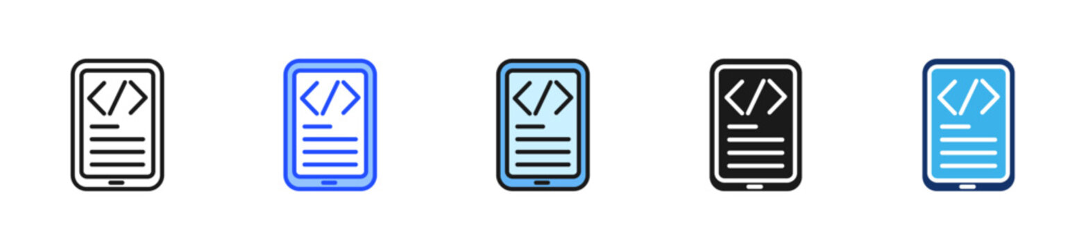 Mobile Development Icon Collection With Multiple Styles