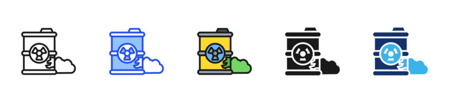 Oil Waste Icon Collection With Multiple Styles