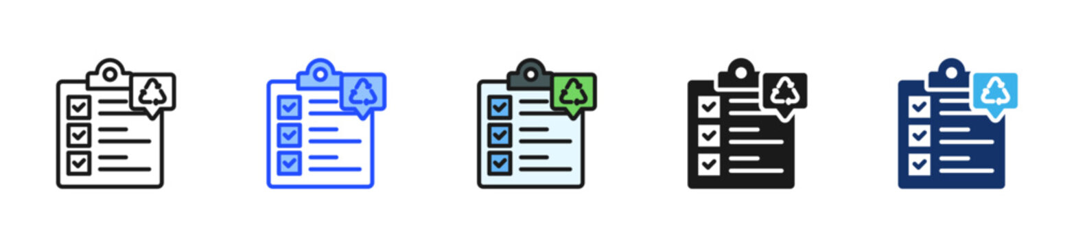 Waste Audit Icon Collection With Multiple Styles