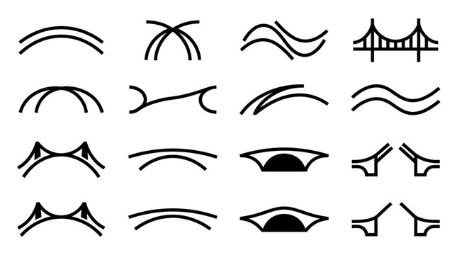 Bridge icons and bridge shapes.