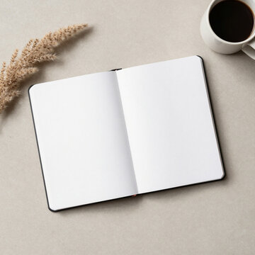 blank notebook and pen