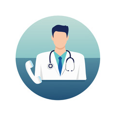 Fototapeta premium Flat vector illustration of a doctor