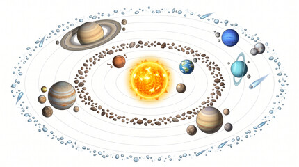 Solar System Educational Illustration © Yuzma