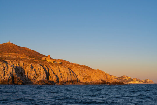 rugged pacific coast and lighthouses at cabo falso of mexican baja california at southernmost point of peninsula 