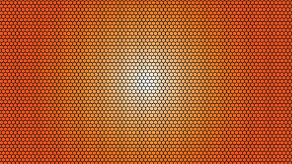 Obraz premium Orange Hexagonal Grid Gradient Background With Bright Center 