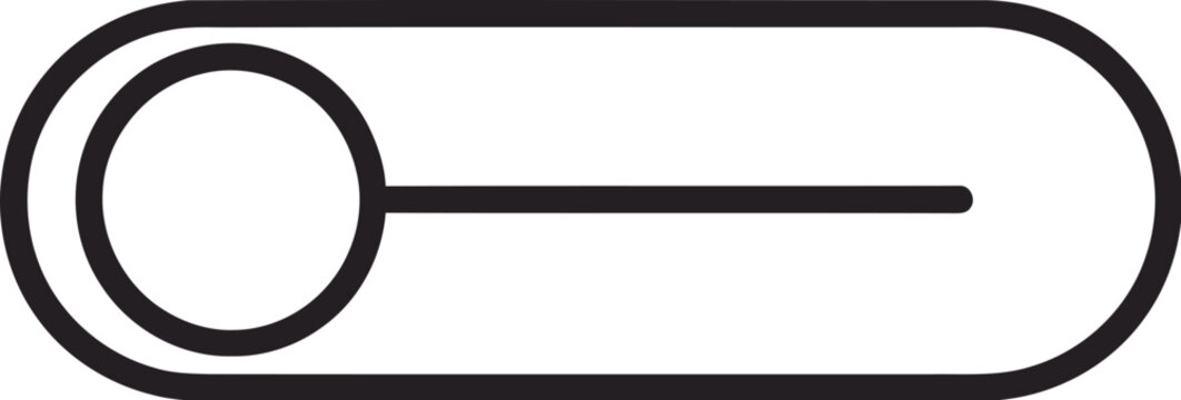 Minimalist toggle switch icon, black and white slider button vector, simple user interface element for web and mobile apps