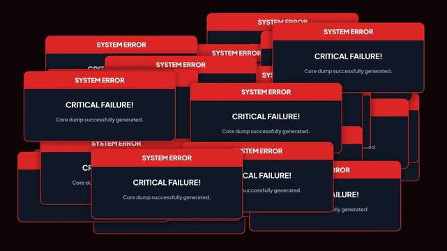 Critical System Failure Error Popup Window Animation