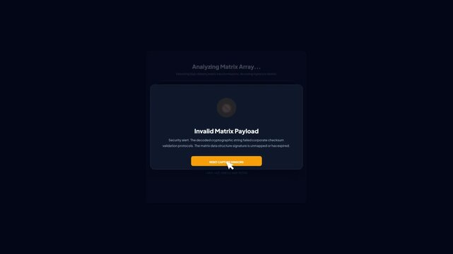 QR Optical Scanner Invalid Matrix Payload Security Alert UI Animation