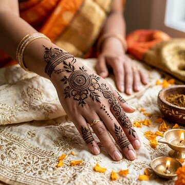 henna hands on the indian henna tattoo