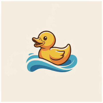Yellow Rubber Duck Floating on Water.