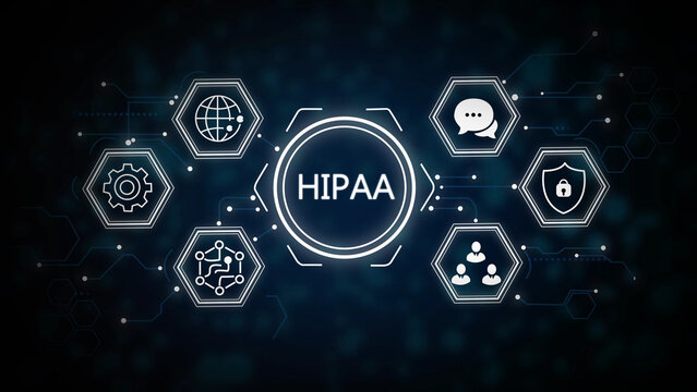 Digital healthcare data security compliance with hipaa encryption shield, healthcare compliance, digital protection