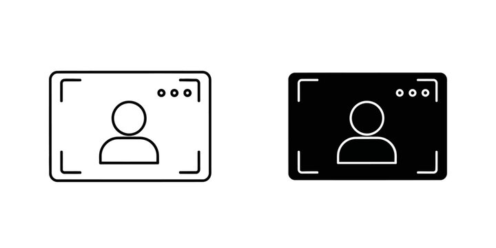 User profile window interface icon set with interface minimalist software application computer management settings