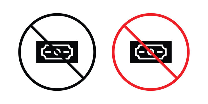 No cash sign