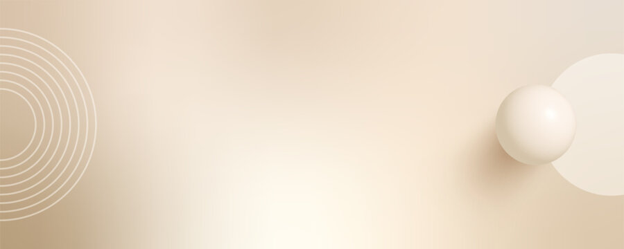 Wide nude gradient background featuring blush, champagne and brown shades, abstract 3D spheres and minimalist line arch shapes. Elegant boho-inspired backdrops for covers, banners and social media.