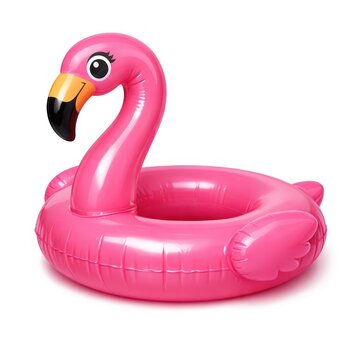 Pink inflatable flamingo float
