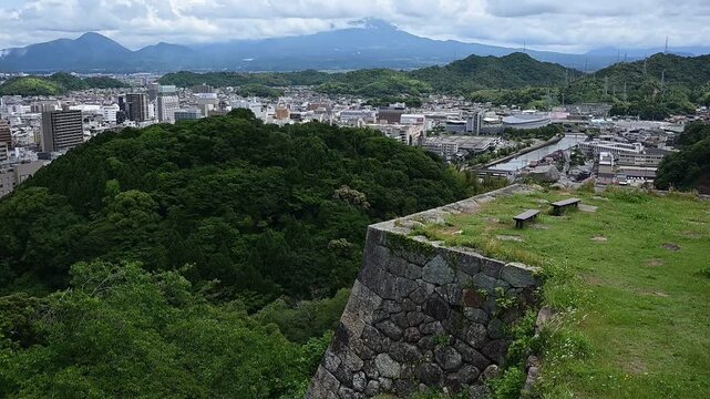 大山を背景に米子の街を走る特急やくも （山陰本線 米子 - 安木, 2026年6月）