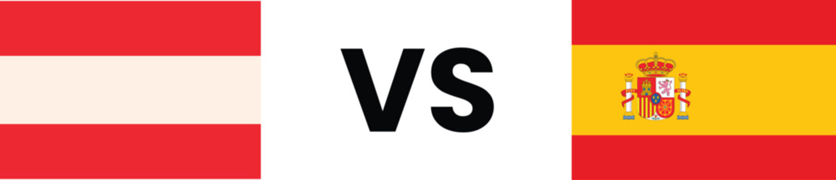 Austria vs spain flag comparison