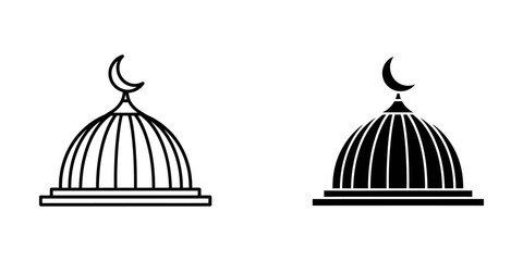 Mosque dome with crescent moon icon islamic architecture middle east religious building religion architecture © ICON  WAREHOUSE