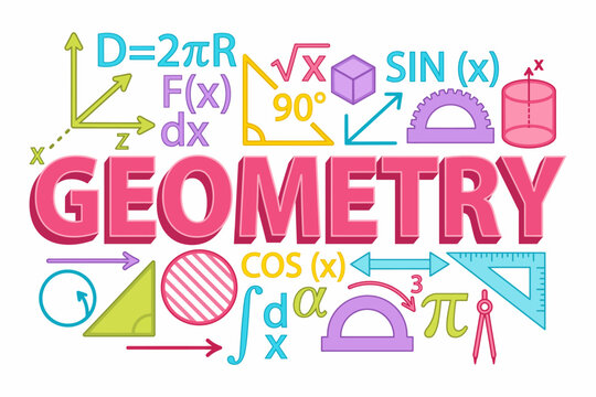 Colorful Geometry Math Symbols and Shapes Illustration
