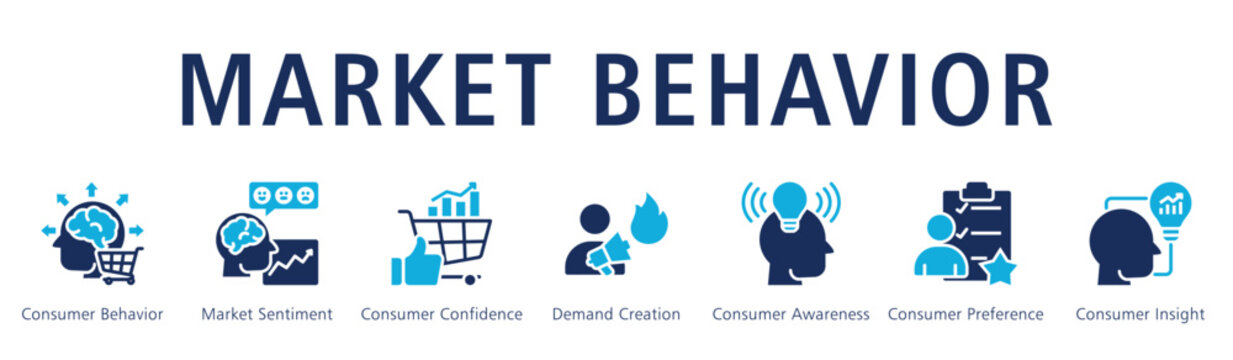 Market Behavior Web Banner  icon vector illustration concept
