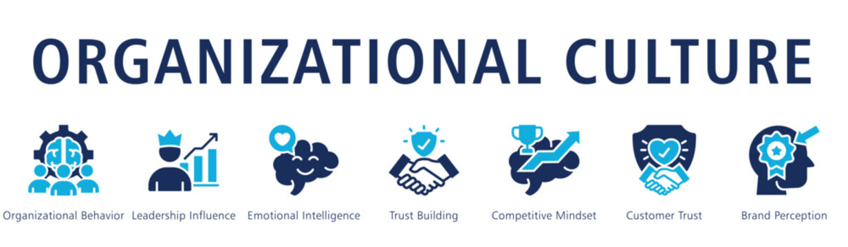 Organizational Culture Web Banner  icon vector illustration concept