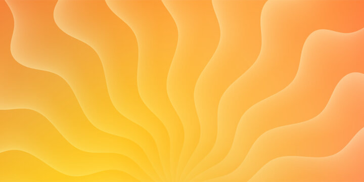 Vintage sunset graphic card template. Groovy 70s sunflower shape concept and bright neon yellow orange gradient background for summer sale banner poster.