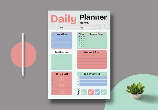Minimal Daily Planner Layout
