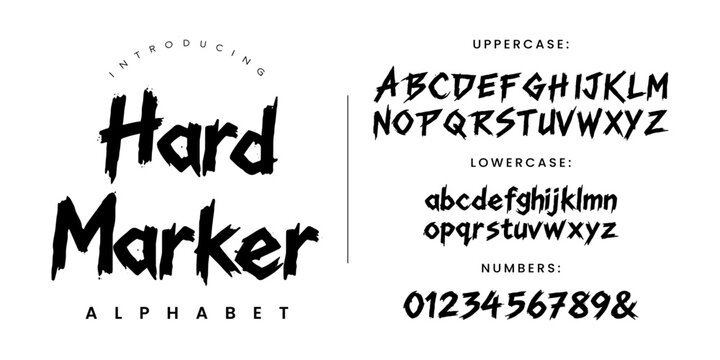 Hard Marker rough brush font with aggressive dry stroke for urban street style designs