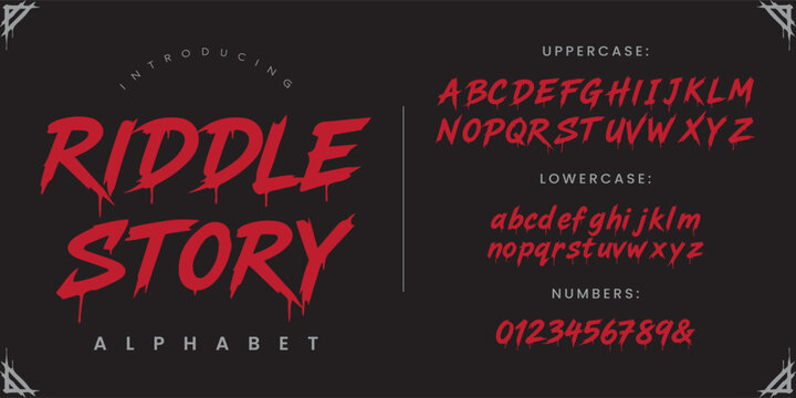 Riddle Story Horror Font with Dripping Blood Effect for Halloween Designs