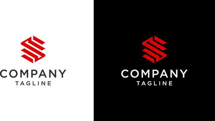 Fototapeta premium Abstract Letter S Monogram Logo Design with Geometric Stripe Line Art for Modern Business Branding