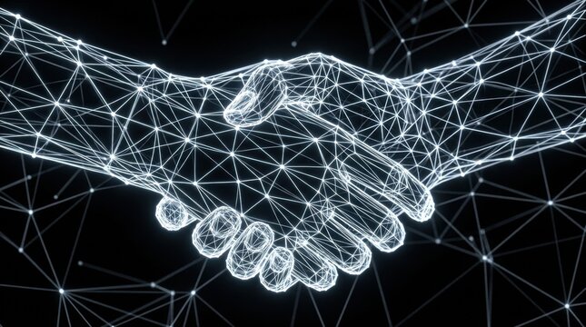 Close-up hand shaking hands is positioned Vendor ecosystem restructuring realigns suppliers and partners to support new