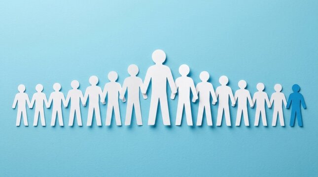 Group white paper figures standing line Organizational programs aimed at nurturing future leaders through training, mentoring
