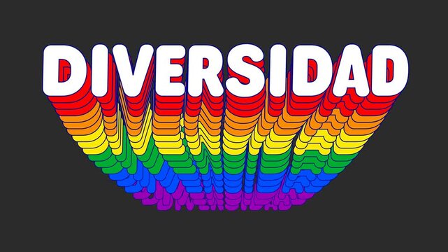 Texto Animado Diversidad con Extrusi&oacute;n Arco&iacute;ris Capa por Capa - Elemento de Gr&aacute;ficos en Movimiento 2D