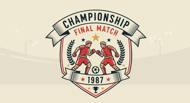 Soccer Championship Final Match Badge 1987.