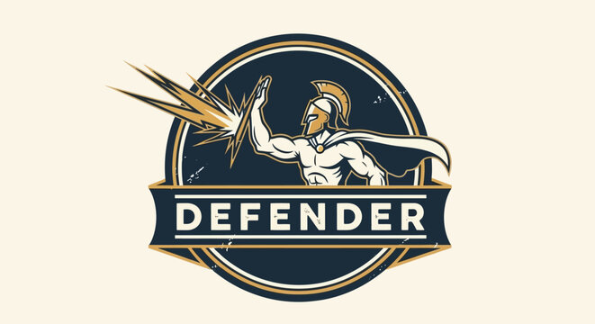 Vigilant Guardian Angel Protecting Defender Logo.