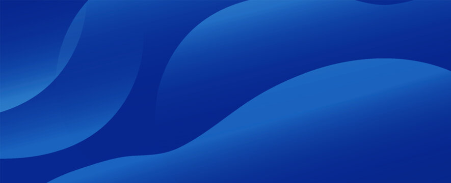 Abstract smooth blue wave stripes background. Creative dynamic shape layout template for marketing promotion banner or website header design.