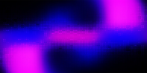 Purple abstract pixel texture bg video screen. Tv pattern background with square noise effect. Futuristic broadcast neon gradient banner for television. Modern vhs led static display element © Mansur