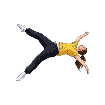 Female Dancer Spinning in Backspin Floor Move