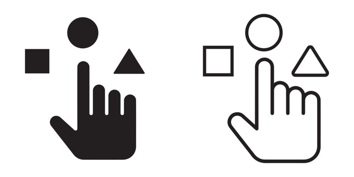 Hand pointing selection icon.