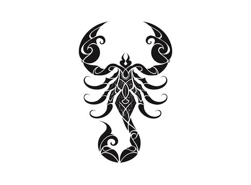 Black scorpion tattoo design